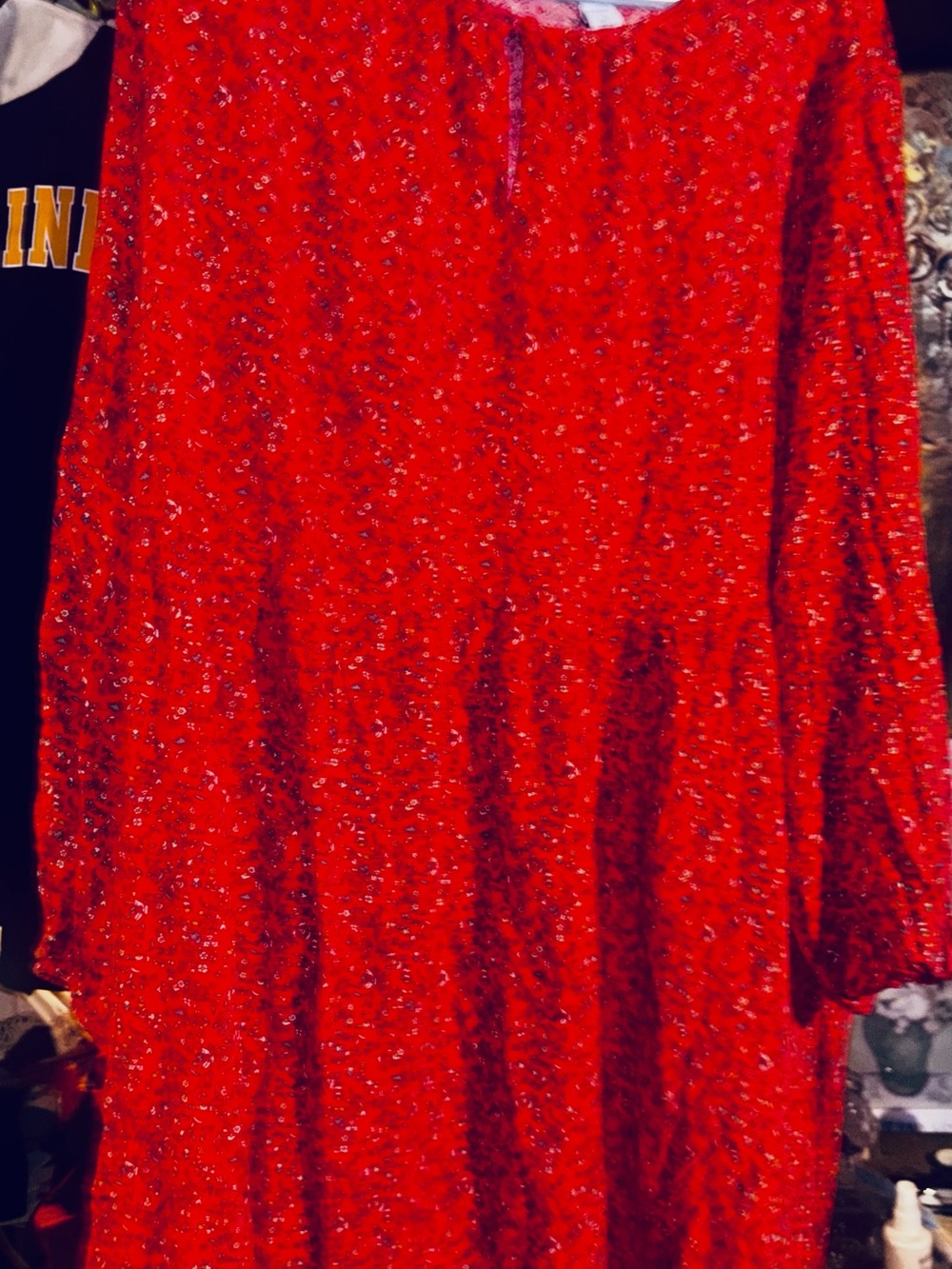 Old Navy Red Sequin Long-Sleeve Tunic